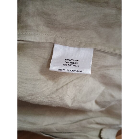 Eileen Fisher Metallic Crinkle Jacket Duster Cardigan Beige Lagenlook Sz Medium - Picture 4 of 6